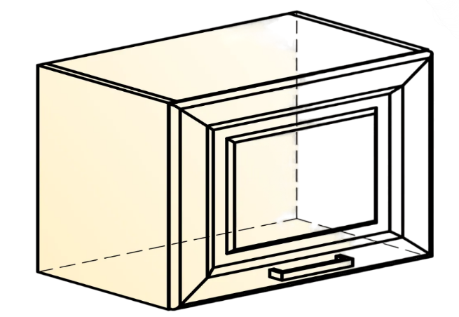 Кухонный шкаф Атланта L500 Н360 (1 дв. гл.) эмаль (белый/белый глянец патина золото) в Петрозаводске - изображение 1