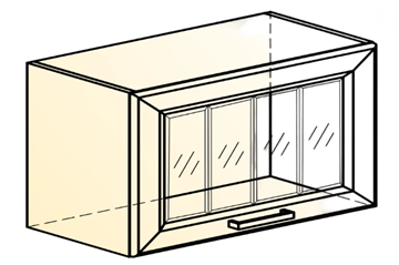 Кухонный навесной шкаф Атланта L600 Н360 (1 дв. рам.) эмаль (белый/белый глянец патина золото) в Петрозаводске - предосмотр 1