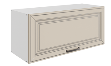 Навесной шкаф Атланта L800 Н360 (1 дв. гл.) эмаль (белый/сливки патина платина) в Петрозаводске - предосмотр