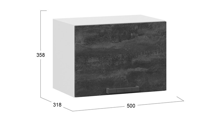 Настенный шкаф Детройт 1В5Г (Белый/Угольный Камень) в Петрозаводске - изображение 2