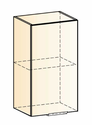 Навесной кухонный шкаф Стоун L400 Н720 (1 дв. гл.) (белый/джелато софттач) в Петрозаводске - изображение 1