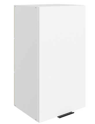 Навесной кухонный шкаф Стоун L400 Н720 (1 дв. гл.) (белый/джелато софттач) в Петрозаводске - изображение