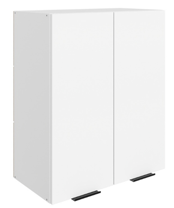 Шкаф на кухню Стоун L600 Н720 (2 дв. гл.) (белый/джелато софттач) в Петрозаводске - изображение