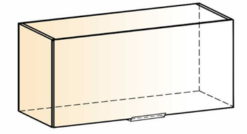 Шкаф настенный Стоун L800 Н360 (1 дв. гл.) (белый/джелато софттач) в Петрозаводске - предосмотр 1