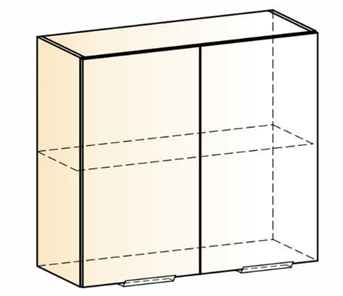 Кухонный шкаф Стоун L800 Н720 (2 дв. гл.) (белый/джелато софттач) в Петрозаводске - предосмотр 1