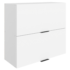 Кухонный навесной шкаф Стоун L800 Н720 (2 дв. гл. гориз.) (белый/джелато софттач) в Петрозаводске - предосмотр