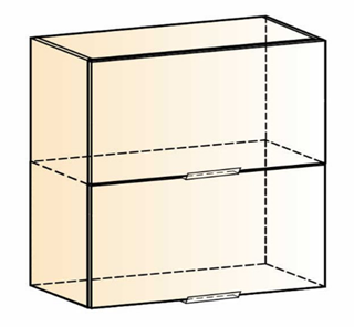 Кухонный навесной шкаф Стоун L800 Н720 (2 дв. гл. гориз.) (белый/джелато софттач) в Петрозаводске - предосмотр 1