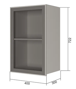 Кухонный навесной шкаф В7 40, Стекло/Антрацит в Петрозаводске