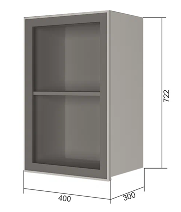 Кухонный навесной шкаф В7 40, Стекло/Антрацит в Петрозаводске - изображение