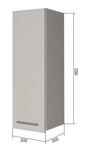 Навесной кухонный шкаф В9 30, Сатин/Белый в Петрозаводске