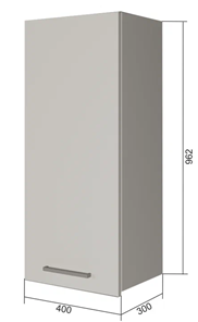 Навесной кухонный шкаф В9 40, МДФ Софт бирюза/Белый в Петрозаводске - предосмотр