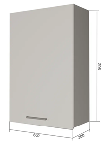 Навесной кухонный шкаф В9 60, МДФ Меренга/Антрацит в Петрозаводске