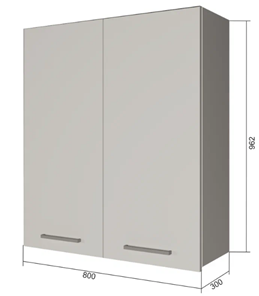 Навесной кухонный шкаф В9 80, МДФ Софт бирюза/Антрацит в Петрозаводске