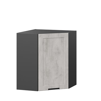 Шкаф угловой на кухню 600 Джамис ЛД 296.610.000.074, Чёрный/Белый камень в Петрозаводске - изображение