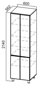Шкаф-пенал распашной Стайл, П600г(2140), МДФ в Петрозаводске - предосмотр