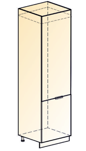Шкаф-пенал Стоун L600 под холодильник (2 дв.гл.) (белый/джелато софттач) в Петрозаводске - предосмотр 1