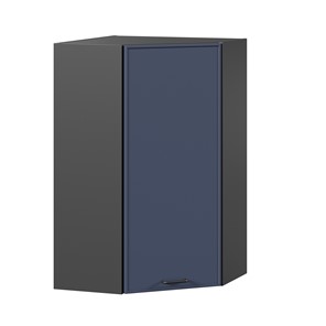 Угловой настенный шкаф высокий Индиго ЛД 298.620.000.159, Чёрный/Тёмно-синий в Петрозаводске - предосмотр