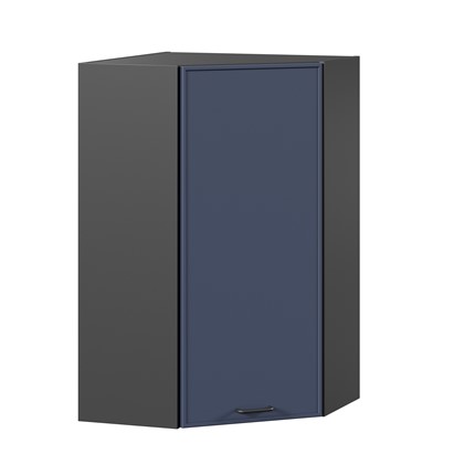 Угловой настенный шкаф высокий Индиго ЛД 298.620.000.159, Чёрный/Тёмно-синий в Петрозаводске - изображение