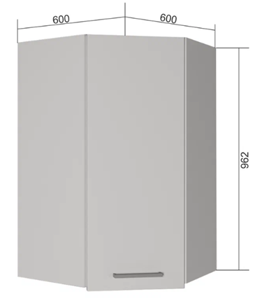 Кухонный угловой шкаф ВУ9, Сатин/Белый в Петрозаводске - изображение