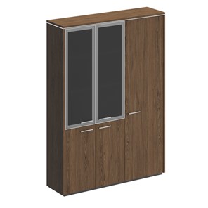 Шкаф комбинированный Velar, дуб табачный, (со стеклом+для одежды узкий) (154х41х212) ВЛ 358 в Петрозаводске