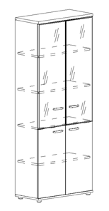 Шкаф для документов Albero, со стеклянными дверьми (78х36,4х193) в Петрозаводске