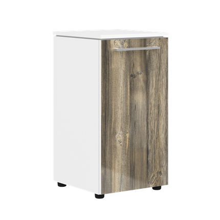 Низкий шкаф колонна MORRIS Дуб Базель/белый MLC 42.1 (429х423х821) в Петрозаводске - изображение