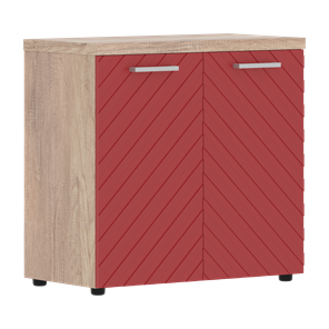 Шкаф с дверцами TORR LUX TLLC 85.1 с глухими малыми дверьми и топом 854х452х833 Дуб Каньон / Красный в Петрозаводске