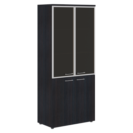Шкаф комбинированный с дверьми в алюминиевой рамке и топом XTEN Дуб Юкон XHC 85.7  (850х410х1930) в Петрозаводске - изображение