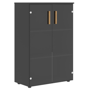 Шкаф со стеклянными средними дверьми FORTA Черный Графит FMC 80.2 (798х404х1197) в Петрозаводске