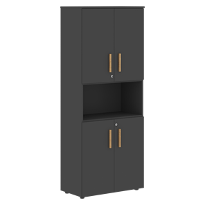 Шкаф  с глухими малыми дверями FORTA Черный Графит  FHC 80.2(Z) (798х404х1965) в Петрозаводске - предосмотр