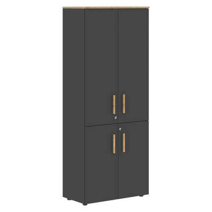 Широкий шкаф высокий FORTA Графит-Дуб Гамильтон  FHC 80.3(Z) (798х404х1965) в Петрозаводске - изображение