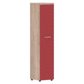 Шкаф TORR LUX TLHC 42.1 колонка с глухой дверью и топом 435х452х1958 Дуб Каньон/ Красный в Петрозаводске