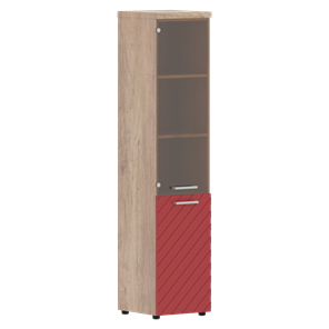 Шкаф TORR LUX TLHC 42.2 L колонка комбинированная с топом 435х452х1958 Дуб Каньон/ Красный в Петрозаводске