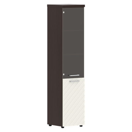 Шкаф-стеллаж TORR LUX TLHC 42.2 L колонка комбинированная с топом 435х452х1958 Венге/ Латте в Петрозаводске - изображение