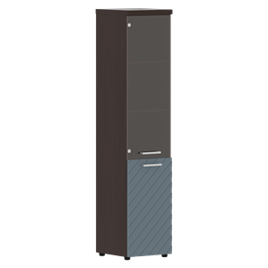 Шкаф TORR LUX TLHC 42.2 L колонка комбинированная с топом 435х452х1958 Венге/Серо-голубой в Петрозаводске