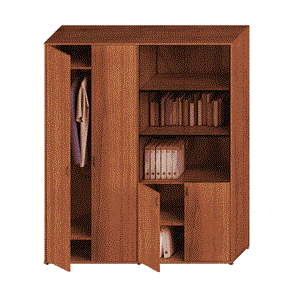 Шкаф комбинированный высокий Престиж, одежда/стекло, темный орех, 175x46x203, Исп.60 в Петрозаводске