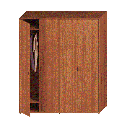 Шкаф высокий офисный Престиж, одежда/закрытый, темный орех, 175x46x203, Исп.59 в Петрозаводске - изображение