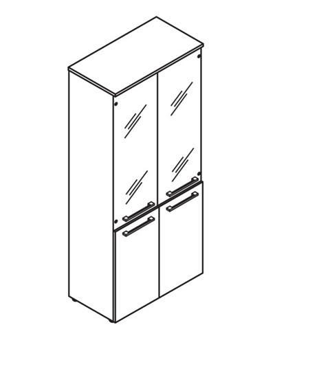 Шкаф высокий комбинированные двери MORRIS TREND Антрацит/Кария Пальмира MHC 85.2 (854х423х1956) в Петрозаводске - изображение 1