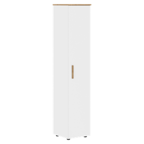 Шкаф колонна высокий с глухой дверью FORTA Белый-Дуб Гамильтон  FHC 40.1 (L/R) (399х404х1965) в Петрозаводске