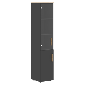 Высокий шкаф с глухой дверью колонна FORTA Графит-Дуб Гамильтон  FHC 40.2 (L/R) (399х404х1965) в Петрозаводске