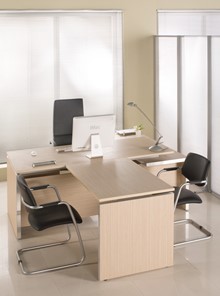 Офисный стол для руководителя Reventon, зебрано песочный, правый (200х90х76) МЕ 131 в Петрозаводске - предосмотр 10