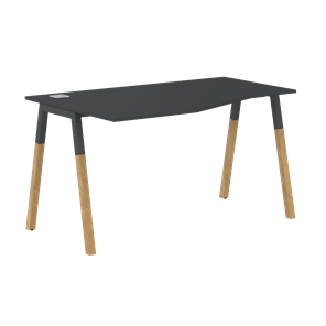 Письменный стол левый FORTA Черный Графит-Черный Графит-Бук  FCT 1367 (L) (1380х900(670)х733) в Петрозаводске - предосмотр