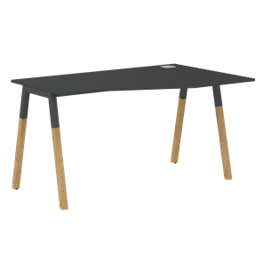Письменный стол правый FORTA Черный Графит-Черный Графит-Бук FCT 1367 (R) (1380х900(670)х733) в Петрозаводске