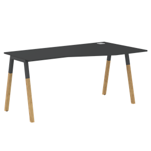 Письменный стол правый FORTA Черный Графит-Черный Графит-Бук FCT 1567  (R) (1580х900(670)х733) в Петрозаводске - предосмотр