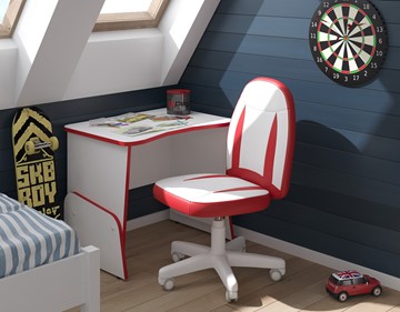 Стол для компьютера Skill STG 7050, Белый/ Красный в Петрозаводске - предосмотр 1