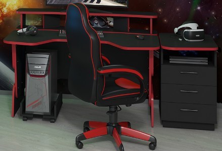 Компьютерный стол SKILLL STG 1390,  Антрацит/ Красный в Петрозаводске - изображение 5