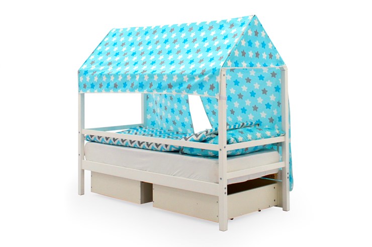 Крыша текстильная для кровати-домика Svogen (звезды, голубой) в Петрозаводске - изображение 2