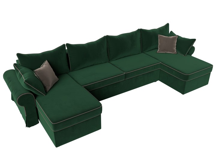 Большой П-образный диван Элис, Зеленый (велюр) в Петрозаводске - изображение 6