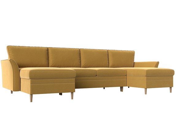 Большой П-образный диван София, Желтый (Микровельвет) в Петрозаводске - изображение