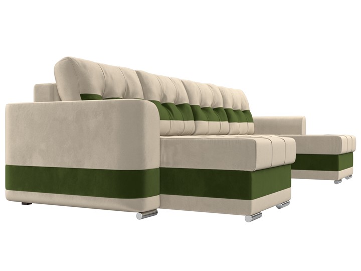 П-образный диван Честер, Бежевый/зеленый (вельвет) в Петрозаводске - изображение 2